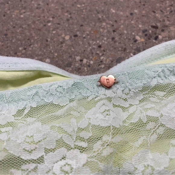 Victoria Secret PINK Neon Green Lace Bandeau Strapless Tube Bralette Bra Large - Picture 5 of 6